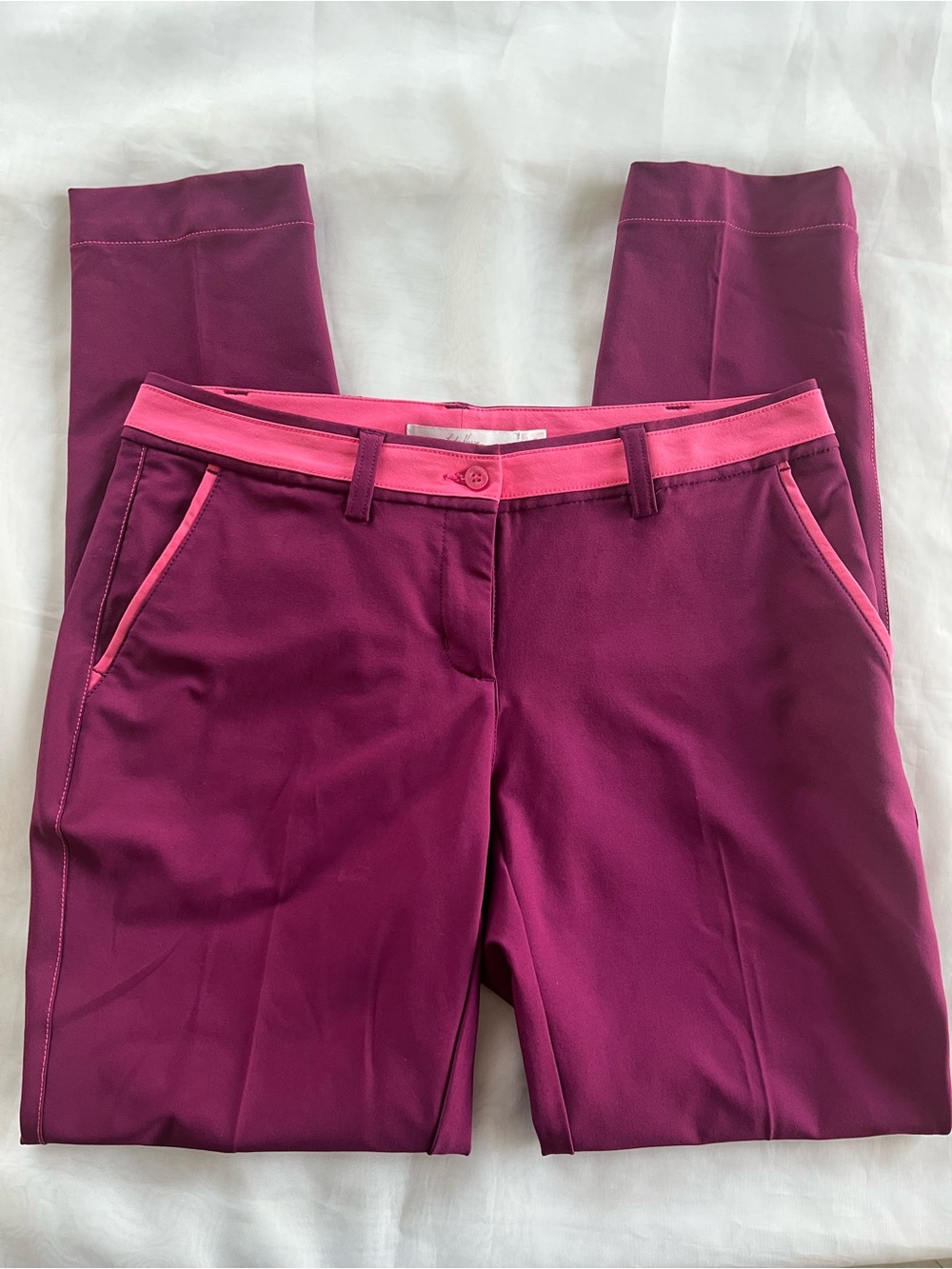 Lady Hagen Plum Pants with Pink Trim